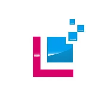 New geometric shape stacked square shape logo design element vector template Illustrazione stock