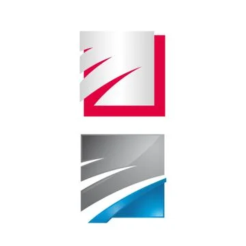 New geometric shape stacked square shape logo design element vector template Illustrazione stock