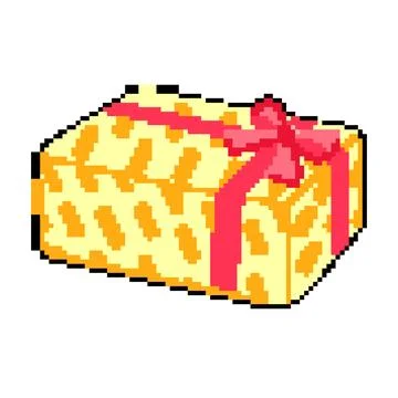 New gift box pixel art vector illustration Stock Illustration