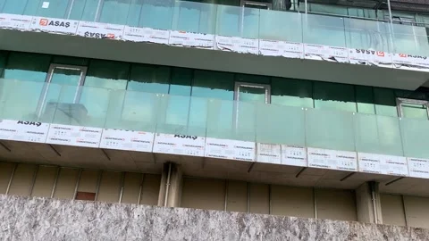 New glass building under construction Stock Footage 162223926