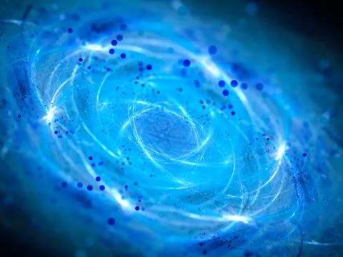 New glowing quantum technology with particles Stock Illustration