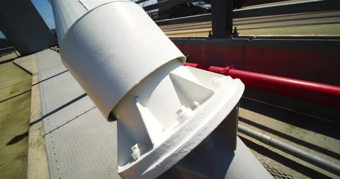 The New Goethals Bridge, close up of cable structure, pan up to tower. Stock Footage 159395548