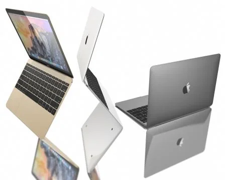 New Gold, Silver and Space Gray of MacBook Air Stock-Illustration