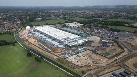 The new Google data centre under construction (July 2025), Waltham Cross, UK Stock Footage 316252212