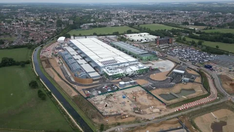 The new Google data centre under construction (July 2025), Waltham Cross, UK Stock Footage 316252398
