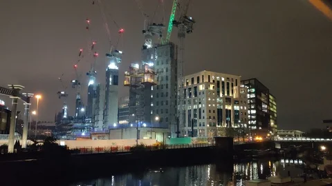 New Google landscraper headquarters under construction, 4K Stock Footage 123444097