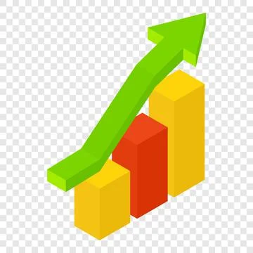 New growth chart isometric 3d icon Stock Illustration