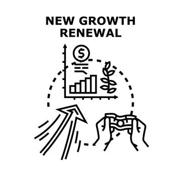 New growth renewal concept vector illustrating financial development Illustrazione stock