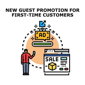 New guest promotion vector concept engaging customers Stock Illustration