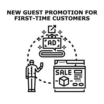 New guest promotion vector concept engaging customers Stock Illustration