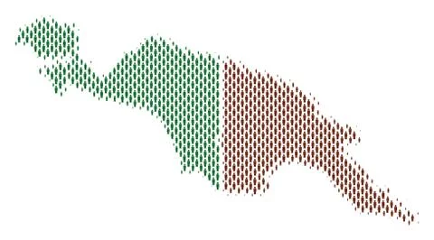 New Guinea Countries Map Population Demographics Stock Illustration