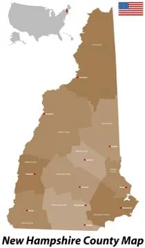New Hampshire County Map Stock Illustration