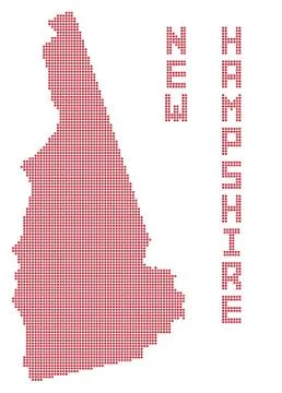 New Hampshire Dot Map Stock Illustration