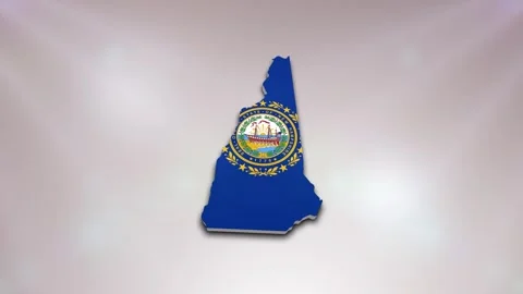 New Hampshire Flag on Map Stock Footage 277977783