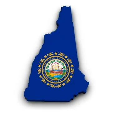 New hampshire flag map shape Stock Illustration