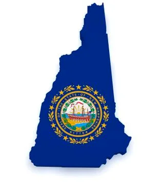 New hampshire map 3d shape Stock Illustration