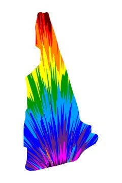 New Hampshire - map is designed rainbow abstract colorful pattern Stock Illustration