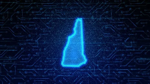 New Hampshire Map Digital Technology Opener Stock Footage 335475815
