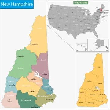 New Hampshire map Stock Illustration