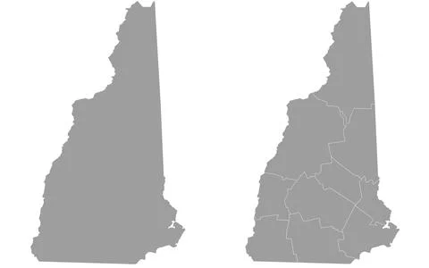 New Hampshire map sets isolated on white background Stock Illustration