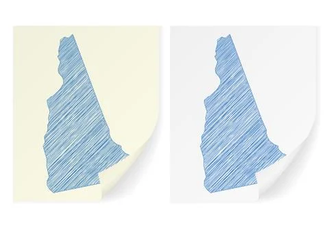 New Hampshire scribble map 스톡 일러스트