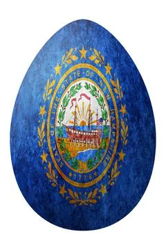 New Hampshire state flag Easter Egg, New Hampshire Happy Easter Illustrazione stock