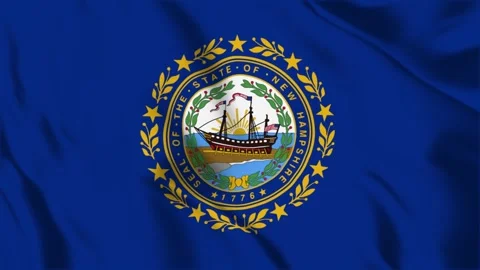 New Hampshire State Flag Loop 4K Stock Footage 243875257