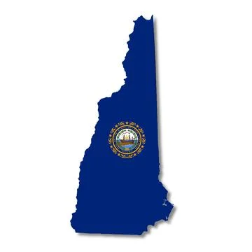 New Hampshire State Flag Map Stock Illustration