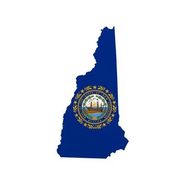 New Hampshire State Flag Map Stock Illustration