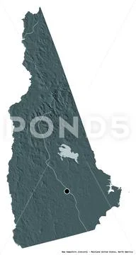 New Hampshire, state of Mainland United States, on white. Administrative Stock Illustration