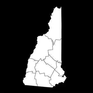 New Hampshire state map with counties. Vector illustration. Stock Illustration