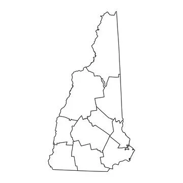 New Hampshire state map with counties. Vector illustration. Illustrazione stock
