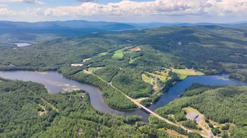 New Hampton town aerial view, New Hampshire, USA Stock Footage 229227646