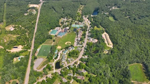 New Hampton town aerial view, New Hampshire, USA Stock Footage 229227656