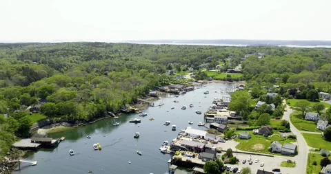 New Harbor, Bristol, Maine Stock Footage 345299746