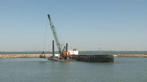 New harbor Construction  time lapse Stock Footage 400165