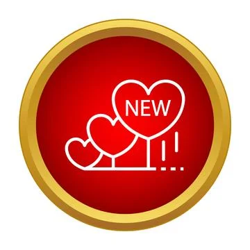 New heart icon notification button design concept 스톡 일러스트