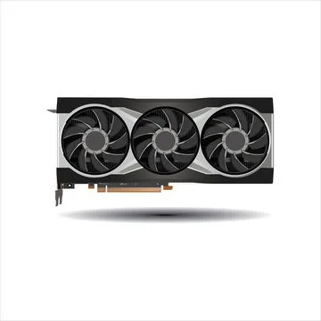 New high performance graphics card, red card vector illustration. Stock Illustration