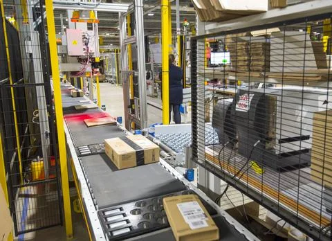 New High Tech Laser Identifying Goods For Christmas Delivery At Amazon's Newest  Stock Photos