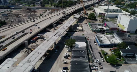 New Highway being built in downtown Miami Stock Footage 150236136