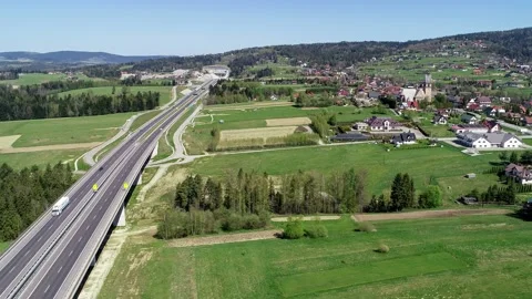 New highway in Poland Stock Footage 157692520