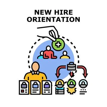 New hire orientation process developing human resources 스톡 일러스트