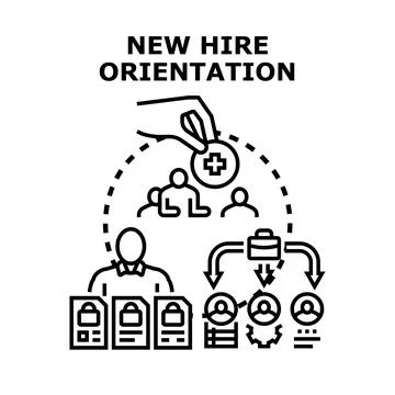 New hire orientation process developing human resources Stock Illustration