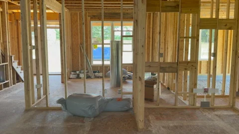 New Home Build Construction Site Video stock 338318394