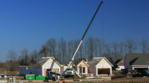 New home construction  1 of 9 Stock Footage 10744561