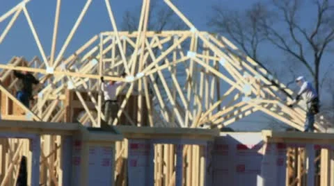 New home construction  2 of 5 Stock Footage 10745834
