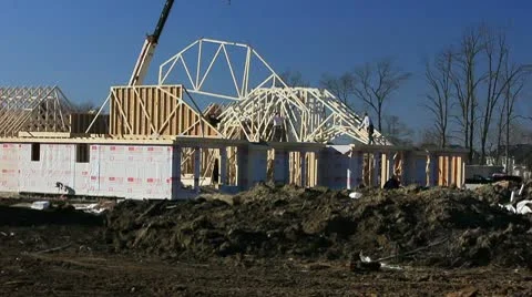 New home construction  2 of 6 Stock Footage 10746954