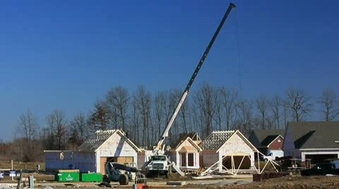 New home construction  2 of 9 Video stock 10744759
