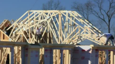 New home construction  4 of 5 Stock Footage 10746410