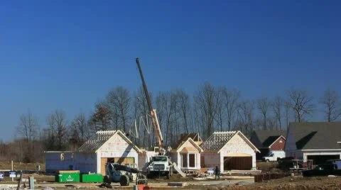 New home construction  7 of 9 Stock Footage 10745352